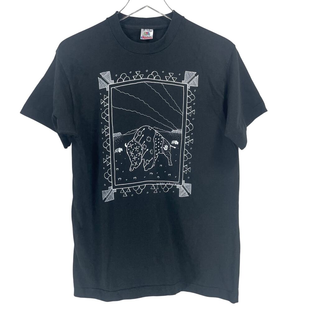 Vintage Ghost Buffalo W. Russell 1991 Southwestern T Shirt Mens Size‎ M